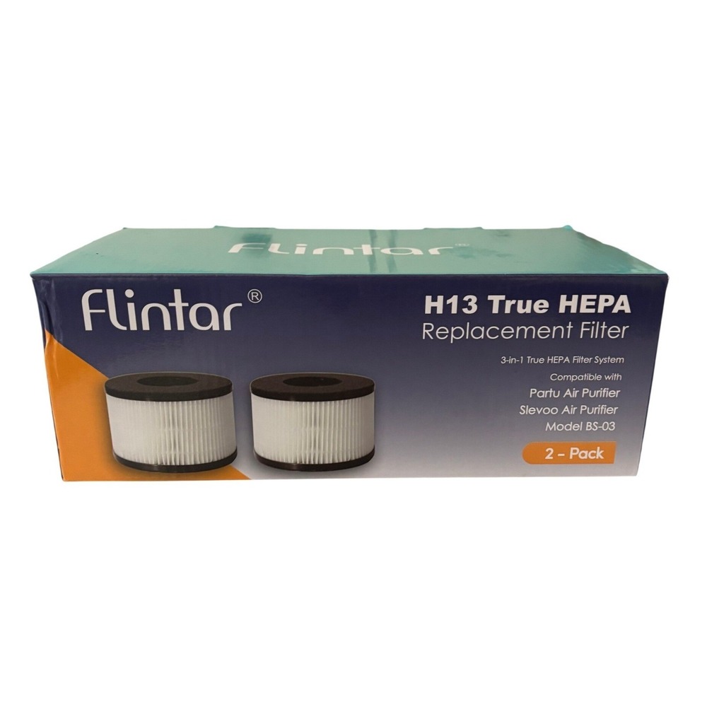 Flintar Replacement Filter 2-Pack‎ H13 True HEPA BS-03 White New 3-in-1 System
